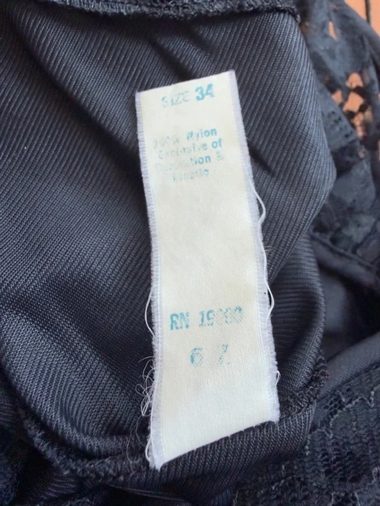 Vintage 70s Olga style 9635 keyhole sleeveless maxi length nightgown black - Picture 7 of 8